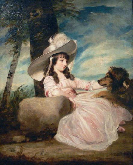 Sir Joshua Reynolds Portrait of Miss Anna Ward with Her Dog Norge oil painting art
